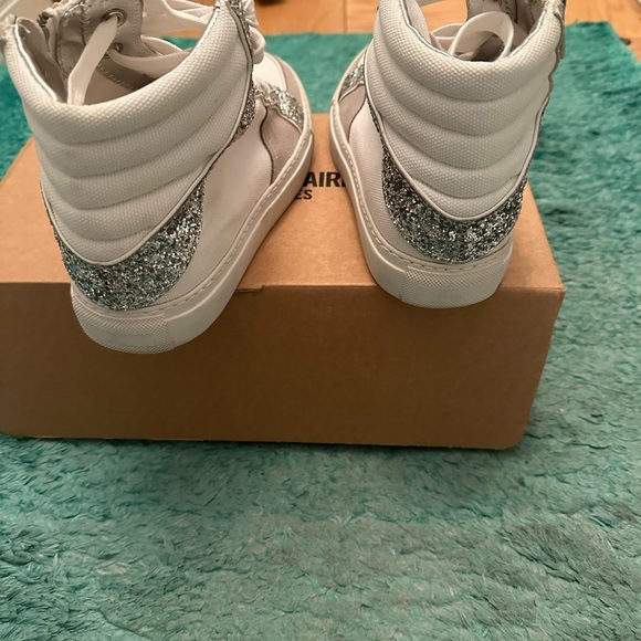 Zadig and Voltaire Barely Glitter embellished high top sneakers size 37 - Picture 3 of 3